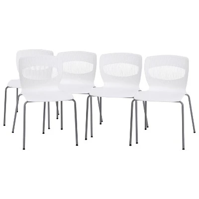 Flash Furniture HERCULES Series Set Of 5 Commercial Grade 770 Lb. Capacity Ergonomic Stack Chair With Lumbar Support And Steel Frame 12 Flash Furniture HERCULES Series Set Of 5 Commercial Grade 770 Lb. Capacity Ergonomic Stack Chair With Lumbar Support And Steel Frame - Image 12