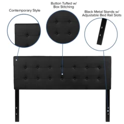 Flash Furniture Lennox Tufted Upholstered Queen Size Headboard In Black Vinyl -Furniture GUEST 696726e0 cb88 44fe 954c 8e080c29039e