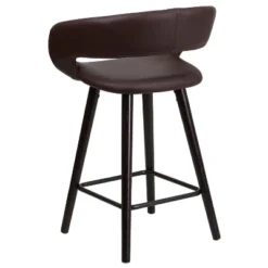 Flash Furniture Brynn Series 24'' High Contemporary Vinyl Rounded Back Counter Height Stool With Cappuccino Wood Frame 17 Flash Furniture Brynn Series 24'' High Contemporary Vinyl Rounded Back Counter Height Stool With Cappuccino Wood Frame -Furniture GUEST 6b596b6d aff0 412e 92c8 307e2f05f12b