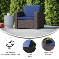 Flash Furniture Seneca Faux Rattan Chair With All-Weather Cushion 13 Flash Furniture Seneca Faux Rattan Chair With All-Weather Cushion -Furniture GUEST 6b9a06db caf6 43d8 bacd a2e9ad286b90