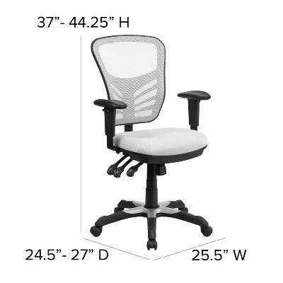 Flash Furniture Mid-Back Mesh Multifunction Executive Swivel Ergonomic Office Chair With Adjustable Arms 3 Flash Furniture Mid-Back Mesh Multifunction Executive Swivel Ergonomic Office Chair With Adjustable Arms - Image 3