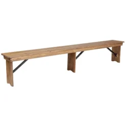 Flash Furniture HERCULES Series 8' X 12'' Solid Pine Folding Farm Bench With 3 Legs -Furniture GUEST 6bfebc4c 92ed 4e58 b81e c6ad46a9b7bb
