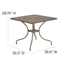 Flash Furniture Oia Commercial Grade 35.5" Square Indoor-Outdoor Steel Patio Table With Umbrella Hole 13 Flash Furniture Oia Commercial Grade 35.5" Square Indoor-Outdoor Steel Patio Table With Umbrella Hole -Furniture GUEST 6c35c0d2 cbcb 4653 9b2d 09c5ecec9fbd