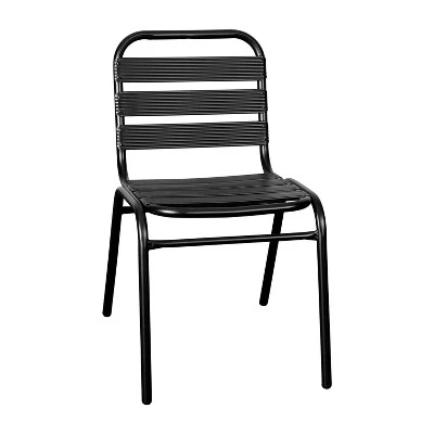 Flash Furniture Lila Aluminum Commercial Indoor-Outdoor Armless Restaurant Stack Chair With Triple Slat Back 11 Flash Furniture Lila Aluminum Commercial Indoor-Outdoor Armless Restaurant Stack Chair With Triple Slat Back - Image 11