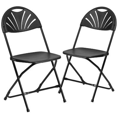 Flash Furniture 2 Pack HERCULES Series 650 Lb. Capacity Plastic Fan Back Folding Chair 12 Flash Furniture 2 Pack HERCULES Series 650 Lb. Capacity Plastic Fan Back Folding Chair - Image 12
