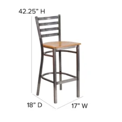 Flash Furniture Clear Coated Ladder Back Metal Restaurant Barstool -Furniture GUEST 6d387875 9476 4c0b 93b7 83cd5151d648