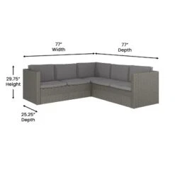 Flash Furniture Roan Indoor/Outdoor L-Shaped Sectional With Coffee Table In Wicker PE Rattan With Cushions 21 Flash Furniture Roan Indoor/Outdoor L-Shaped Sectional With Coffee Table In Wicker PE Rattan With Cushions -Furniture GUEST 6e6f506e 30d7 45f1 8b9b 10fde911a39e