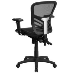 Flash Furniture Mid-Back Transparent Black Mesh Multifunction Executive Swivel Ergonomic Office Chair With Adjustable Arms -Furniture GUEST 6ea22b67 8bfa 4686 9a58 98b130433694