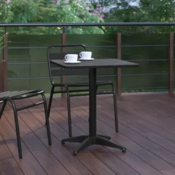 Flash Furniture Mellie 23.5'' Square Aluminum Indoor-Outdoor Table With Base 14 Flash Furniture Mellie 23.5'' Square Aluminum Indoor-Outdoor Table With Base -Furniture GUEST 6f952720 e178 4f05 9caf f973a289c7f0