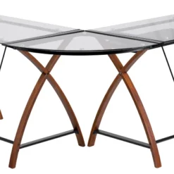 Glass L-Shape Desk With Pull-Out Keyboard Tray - Flash Furniture 8 Glass L-Shape Desk With Pull-Out Keyboard Tray - Flash Furniture -Furniture GUEST 70324cd4 c1df 412c 9ad2 e97849140e9d