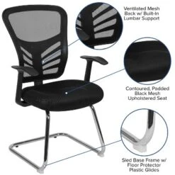 Flash Furniture Black Mesh Side Reception Chair With Chrome Sled Base 14 Flash Furniture Black Mesh Side Reception Chair With Chrome Sled Base -Furniture GUEST 704c4a27 392e 478a 847e 4e35356b1571