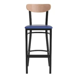 Flash Furniture Wright Commercial Grade Barstool With 500 LB. Capacity Steel Frame, Solid Wood Seat, And Boomerang Back -Furniture GUEST 7092f70f cee9 4c07 86a6 d58054391efa