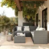 Flash Furniture Roan Indoor/Outdoor L-Shaped Sectional With Coffee Table In Wicker PE Rattan With Cushions