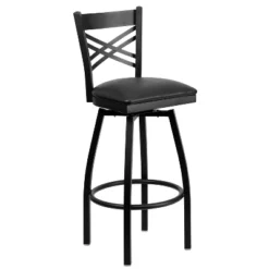 Flash Furniture Black ''X'' Back Swivel Metal Barstool -Furniture GUEST 7108d1fd 45bc 4c89 994a 45db1f9a82c5