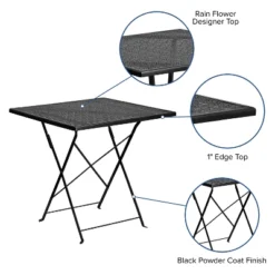 Flash Furniture Oia Commercial Grade 28" Square Indoor-Outdoor Steel Folding Patio Table 15 Flash Furniture Oia Commercial Grade 28" Square Indoor-Outdoor Steel Folding Patio Table -Furniture GUEST 71cb8aec 375a 4b45 ba21 36b2808900f3