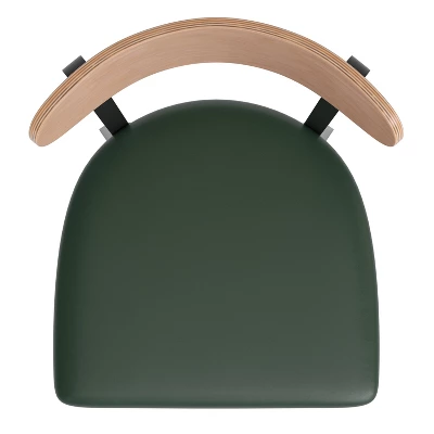 Flash Furniture Wright Set Of 2 Commercial Grade Barstools With 500 LB. Capacity Steel Frame, Solid Wood Seat, And Boomerang Back 7 Flash Furniture Wright Set Of 2 Commercial Grade Barstools With 500 LB. Capacity Steel Frame, Solid Wood Seat, And Boomerang Back - Image 7