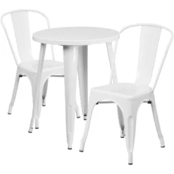 Flash Furniture Commercial Grade 24" Round Metal Indoor-Outdoor Table Set With 2 Cafe Chairs 13 Flash Furniture Commercial Grade 24" Round Metal Indoor-Outdoor Table Set With 2 Cafe Chairs -Furniture GUEST 72dd4a8a 70b9 43ca b43b 57c35be4ba43