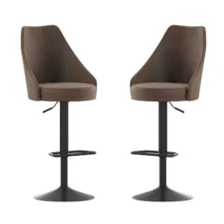Flash Furniture Chrishelle Set Of 2 Commercial Adjustable Height Barstools With Upholstered Tufted Seats And Pedestal Base With Footring, Black 22 Flash Furniture Chrishelle Set Of 2 Commercial Adjustable Height Barstools With Upholstered Tufted Seats And Pedestal Base With Footring, Black -Furniture GUEST 736eeb45 1b49 4f14 8210 b2cd0d4bf08d