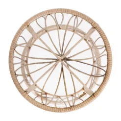 Flash Furniture Devon 3-Piece Indoor/Outdoor Bistro Set, Papasan Style Rattan Rope Chairs, Glass Top Side Table & Cushions -Furniture GUEST 73c7309c a5b7 46d8 9acb 1cfcf9d6afba