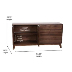 Flash Furniture 60" Buffet Cabinet With 4 Soft Close Doors And Adjustable Shelves - Dark Walnut 15 Flash Furniture 60" Buffet Cabinet With 4 Soft Close Doors And Adjustable Shelves - Dark Walnut -Furniture GUEST 74275f67 67f7 4beb 9eaa e315dc3b43fb