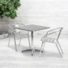 Flash Furniture Lila 27.5'' Square Aluminum Indoor-Outdoor Table Set With 2 Slat Back Chairs