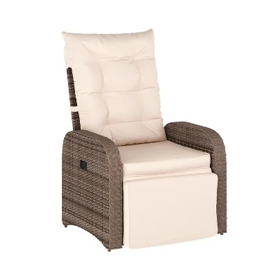 Flash Furniture Nemo Indoor/Outdoor Patio Wicker Rattan Recliner Lounge Chair With Flip Up Side Table 15 Flash Furniture Nemo Indoor/Outdoor Patio Wicker Rattan Recliner Lounge Chair With Flip Up Side Table - Image 15