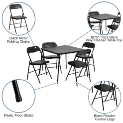 Flash Furniture 5 Piece Folding Card Table And Chair Set -Furniture GUEST 74a053a9 059b 4b60 ac17 7e834d64b65f