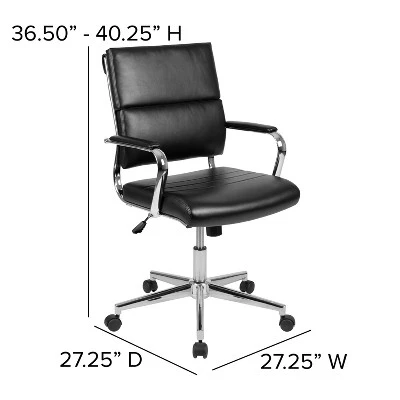 Flash Furniture Mid-Back LeatherSoft Contemporary Panel Executive Swivel Office Chair 5 Flash Furniture Mid-Back LeatherSoft Contemporary Panel Executive Swivel Office Chair - Image 5