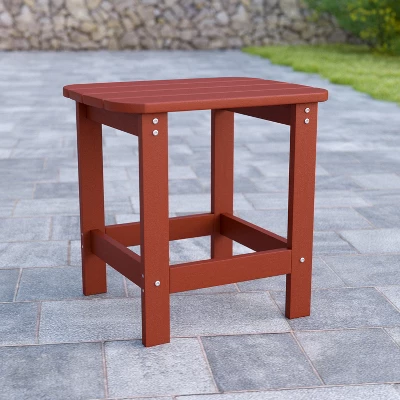 Flash Furniture Charlestown All-Weather Poly Resin Wood Commercial Grade Adirondack Side Table 1 Flash Furniture Charlestown All-Weather Poly Resin Wood Commercial Grade Adirondack Side Table