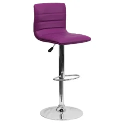 Flash Furniture Modern Vinyl Adjustable Height Barstool With Horizontal Stitch Back -Furniture GUEST 7549a2a8 ea54 4a66 9a3e 6302e7ee0b56