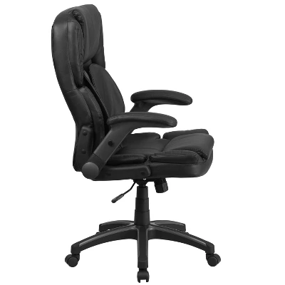Flash Furniture Hansel Extreme Comfort High Back Black LeatherSoft Executive Swivel Ergonomic Office Chair With Flip-Up Arms 7 Flash Furniture Hansel Extreme Comfort High Back Black LeatherSoft Executive Swivel Ergonomic Office Chair With Flip-Up Arms - Image 7