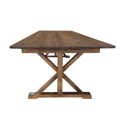 Flash Furniture HERCULES 9' X 40" Rectangular Solid Pine Folding Farm Table With X Legs 2 Flash Furniture HERCULES 9' X 40" Rectangular Solid Pine Folding Farm Table With X Legs - Image 2