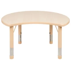 Flash Furniture 25.125"W X 35.5"L Crescent Natural Plastic Height Adjustable Activity Table 14 Flash Furniture 25.125"W X 35.5"L Crescent Natural Plastic Height Adjustable Activity Table -Furniture GUEST 7640befe 3896 4740 945f 8b8e6b5fb563