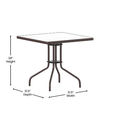 Flash Furniture Barker 31.5'' Square Tempered Glass Metal Table 6 Flash Furniture Barker 31.5'' Square Tempered Glass Metal Table - Image 6