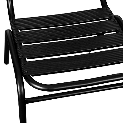 Flash Furniture Lila Aluminum Commercial Indoor-Outdoor Armless Restaurant Stack Chair With Triple Slat Back 7 Flash Furniture Lila Aluminum Commercial Indoor-Outdoor Armless Restaurant Stack Chair With Triple Slat Back - Image 7