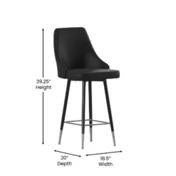 Flash Furniture Shelly Set Of 2 Commercial LeatherSoft Counter Height Bar Stools With Solid Black Metal Frames And Chrome Accented Feet And Footrests -Furniture GUEST 76901442 7eaf 4210 90f8 04f5d70de41b