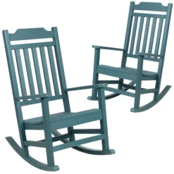 Flash Furniture Set Of 2 Winston All-Weather Faux Wood Rocking Chair -Furniture GUEST 76e740f9 f170 41e8 a6cd 2a32302d7f03