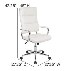 Flash Furniture Hansel High Back White LeatherSoft Contemporary Panel Executive Swivel Office Chair -Furniture GUEST 77272995 a897 4681 8017 54210118a430