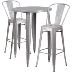 Flash Furniture Commercial Grade 30" Round Metal Indoor-Outdoor Bar Table Set With 2 Cafe Stools 16 Flash Furniture Commercial Grade 30" Round Metal Indoor-Outdoor Bar Table Set With 2 Cafe Stools -Furniture GUEST 77b18f3b 1d8c 4174 be75 81bbf7a1ec71