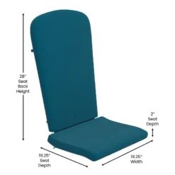 Flash Furniture Charlestown Set Of 2 All-Weather Poly Resin Wood Adirondack Chairs With Cushions For Deck, Porch, And Patio -Furniture GUEST 77deef07 99ad 403f a537 a60e085ae254