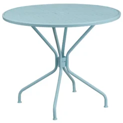 Flash Furniture Oia Commercial Grade 35.25" Round Indoor-Outdoor Steel Patio Table With Umbrella Hole -Furniture GUEST 78024bfa 371e 48f4 88db 83a3e4bc0988