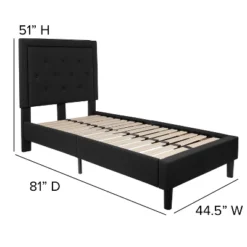 Flash Furniture Roxbury Twin Size Tufted Upholstered Platform Bed In Black Fabric -Furniture GUEST 782e4c9e 035a 44c4 8f3f 91bb78a58e58