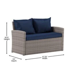 Flash Furniture Aransas Series 4 Piece Patio Set With Back Pillows And Seat Cushions -Furniture GUEST 78719d1e a67e 48f1 a0b8 bc8e6d0d8aa1