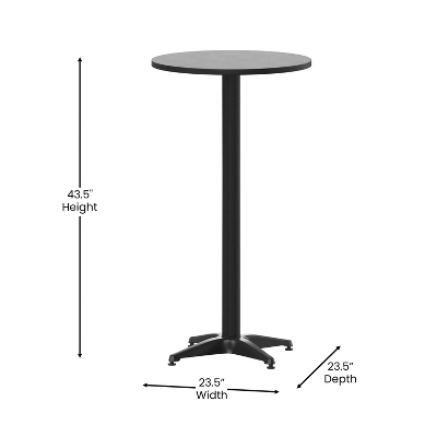 Flash Furniture 23.25" Round Aluminum Indoor-Outdoor Bar Height Table With Flip-Up Table 5 Flash Furniture 23.25" Round Aluminum Indoor-Outdoor Bar Height Table With Flip-Up Table - Image 5