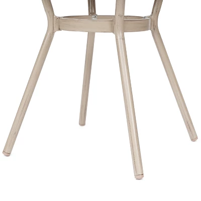 Flash Furniture Marseille Indoor/Outdoor Commercial Bistro 31.5" Table, Textilene, Glass Top, Bamboo Print Aluminum Frame 6 Flash Furniture Marseille Indoor/Outdoor Commercial Bistro 31.5" Table, Textilene, Glass Top, Bamboo Print Aluminum Frame - Image 6