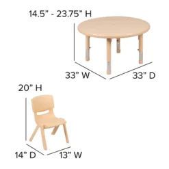 Flash Furniture 33" Round Plastic Height Adjustable Activity Table Set With 4 Chairs -Furniture GUEST 78fd628b 30f5 4d49 9fd8 294e7bd981d1