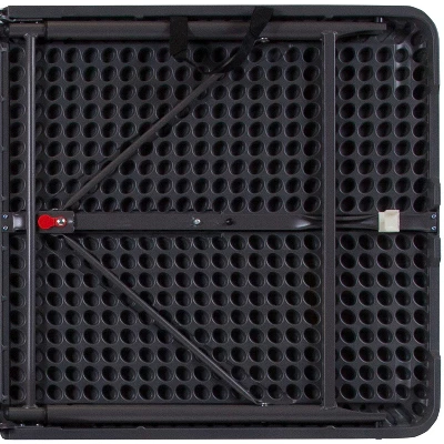 Flash Furniture 4-Foot Height Adjustable Bi-Fold Dark Gray Plastic Folding Table With Carrying Handle 6 Flash Furniture 4-Foot Height Adjustable Bi-Fold Dark Gray Plastic Folding Table With Carrying Handle - Image 6