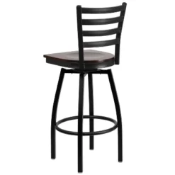 Flash Furniture Black Ladder Back Swivel Metal Barstool -Furniture GUEST 7998c6db 132a 439a 93ee ceedb9f50513