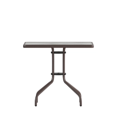 Flash Furniture Barker 31.5'' Square Tempered Glass Metal Table 8 Flash Furniture Barker 31.5'' Square Tempered Glass Metal Table - Image 8