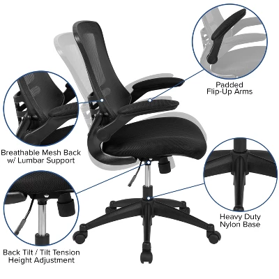 Flash Furniture 48"W X 24"D Electric Height Adjustable Standing Desk With Mesh Swivel Ergonomic Task Office Chair 3 Flash Furniture 48"W X 24"D Electric Height Adjustable Standing Desk With Mesh Swivel Ergonomic Task Office Chair - Image 3